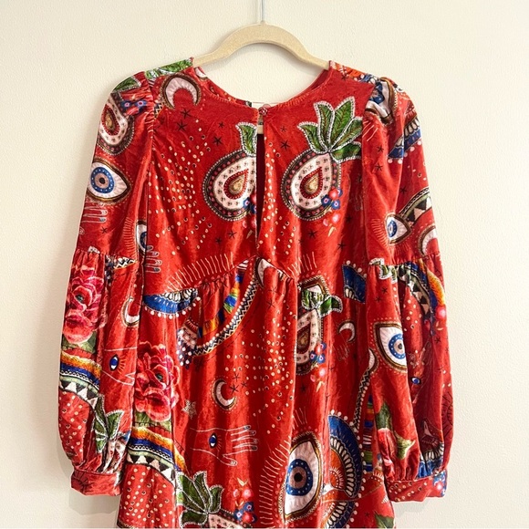 FARM Rio Mystic Red Velvet Midi Dress Size XS - Picture 2 of 14